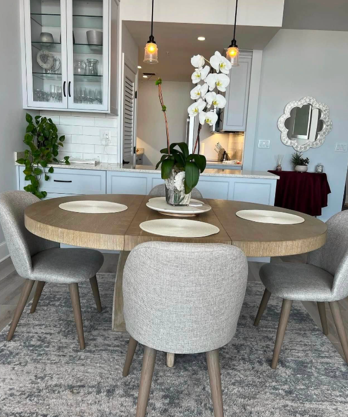 Dining room cleaned and set with care by our team